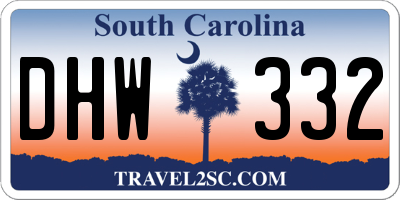 SC license plate DHW332