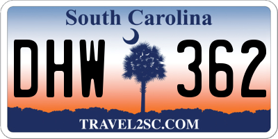 SC license plate DHW362