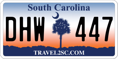 SC license plate DHW447