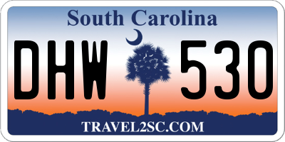 SC license plate DHW530