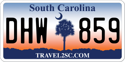 SC license plate DHW859