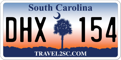 SC license plate DHX154