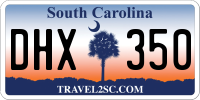 SC license plate DHX350