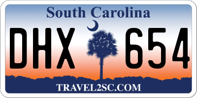SC license plate DHX654
