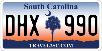 SC license plate DHX990