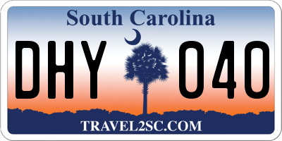 SC license plate DHY040