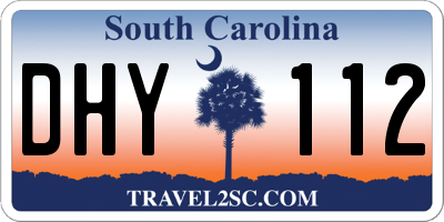 SC license plate DHY112