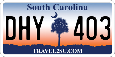 SC license plate DHY403