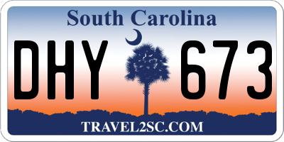 SC license plate DHY673