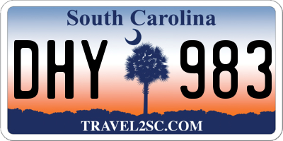 SC license plate DHY983