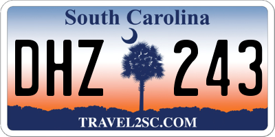 SC license plate DHZ243