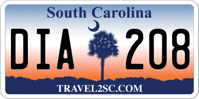 SC license plate DIA208