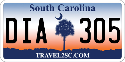 SC license plate DIA305