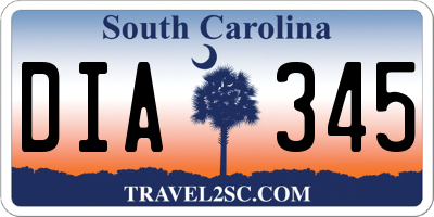 SC license plate DIA345
