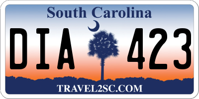 SC license plate DIA423