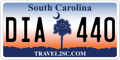 SC license plate DIA440