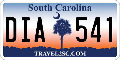 SC license plate DIA541
