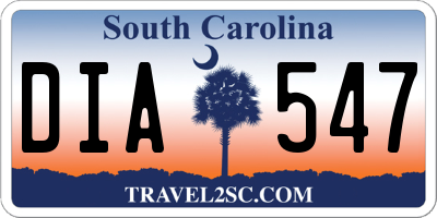 SC license plate DIA547