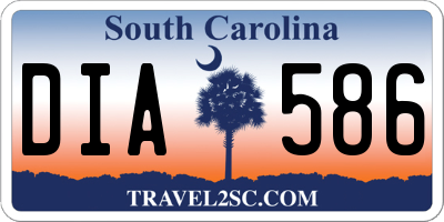 SC license plate DIA586