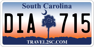 SC license plate DIA715