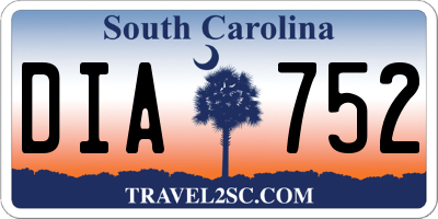 SC license plate DIA752