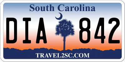 SC license plate DIA842