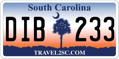 SC license plate DIB233