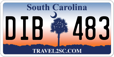 SC license plate DIB483