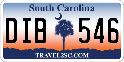 SC license plate DIB546