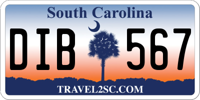 SC license plate DIB567