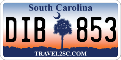 SC license plate DIB853