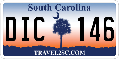 SC license plate DIC146