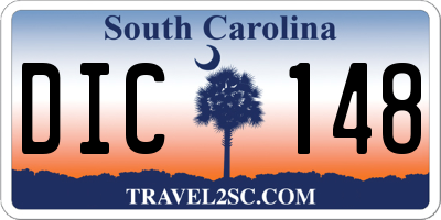 SC license plate DIC148