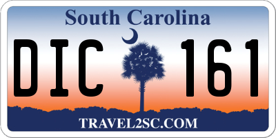 SC license plate DIC161