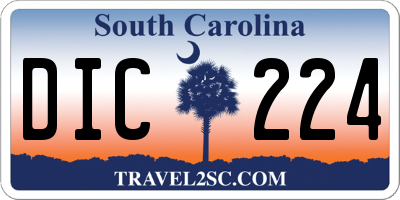 SC license plate DIC224