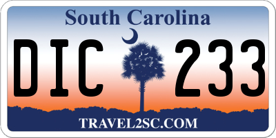 SC license plate DIC233