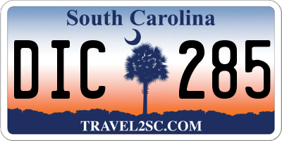 SC license plate DIC285