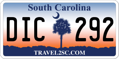 SC license plate DIC292