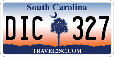 SC license plate DIC327
