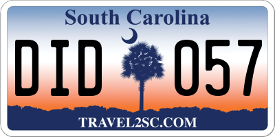 SC license plate DID057