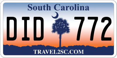 SC license plate DID772