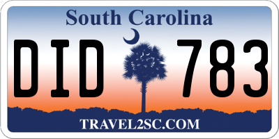 SC license plate DID783