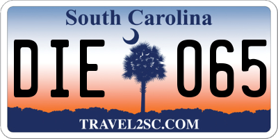 SC license plate DIE065