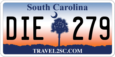 SC license plate DIE279