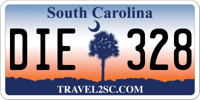SC license plate DIE328