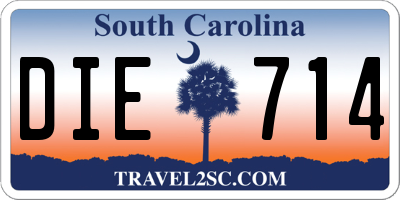 SC license plate DIE714