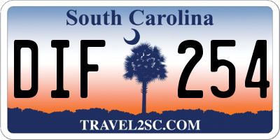 SC license plate DIF254