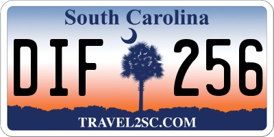 SC license plate DIF256