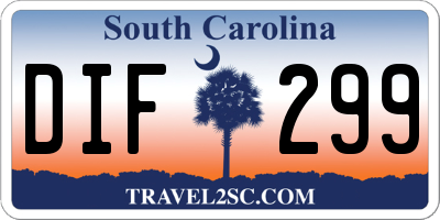 SC license plate DIF299