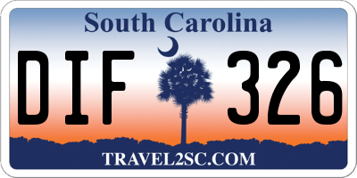 SC license plate DIF326